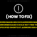 errordomain=nscocoaerrordomain&errormessage=could not find the specified shortcut.&errorcode=4